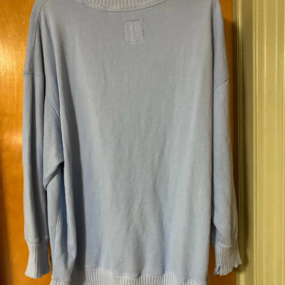 NWT Aerie Oversized Pull Over Pullover V Neck Sweater Medium 100% Cotton - Picture 4 of 8